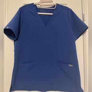Figs Women's V-Neck Tunic Top in Royal Blue
